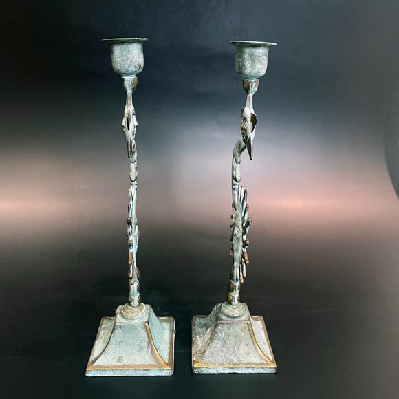 Vintage Celestial Brass Sun Moon & Star Candle Holders 3 Tiered Andrea by Sadek - Picture 5 of 7